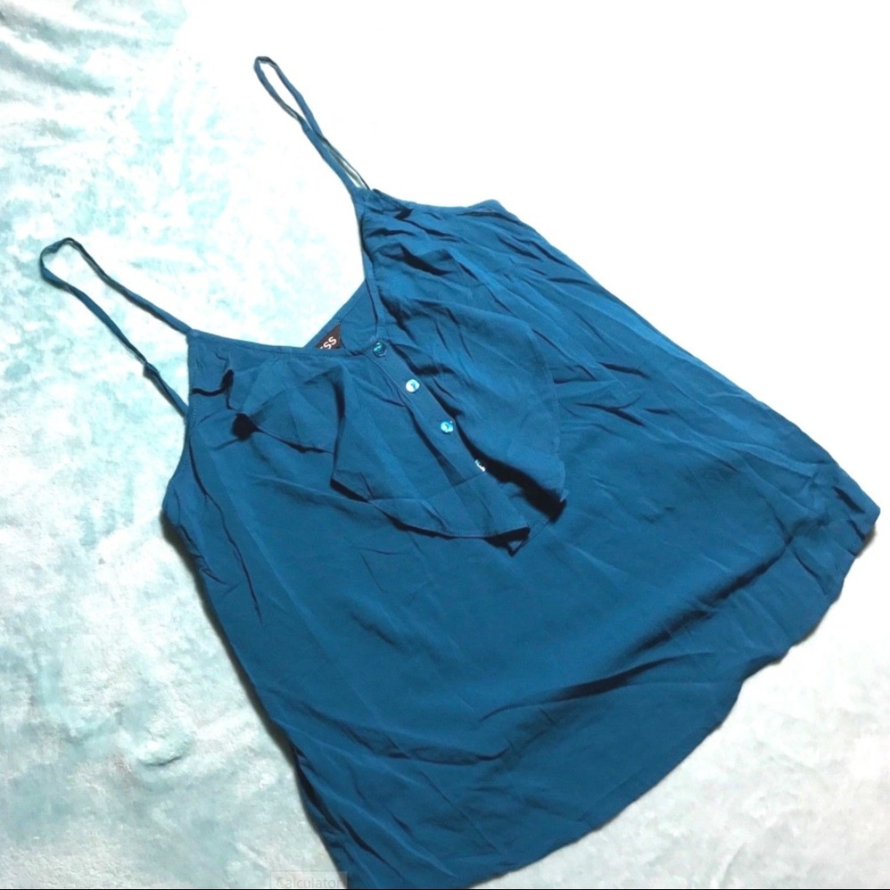 Ruffled Sleeveless Top with Buttons